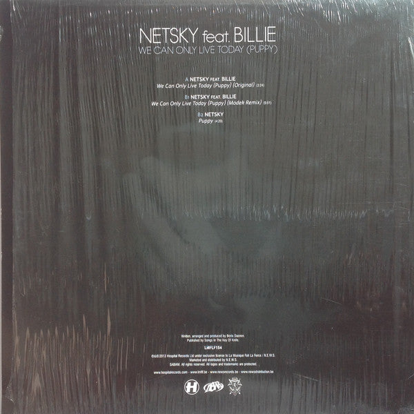 Netsky Feat. Billie (7) : We Can Only Live Today (Puppy) (10", RSD, Ltd)