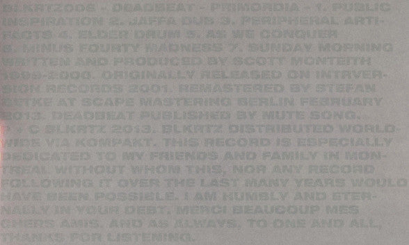 Deadbeat : Primordia (2xLP, Album, RE, RM)