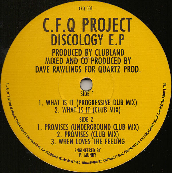 C.F.Q Project : Discology E.P (12", EP)