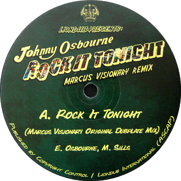 Johnny Osbourne : Rock It Tonight - Marcus Visionary Remix (12", Maxi)