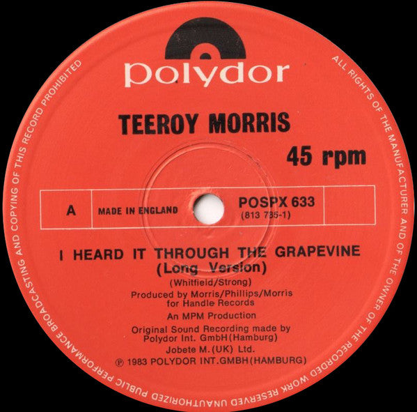 Terence Morris : I Heard It Through The Grapevine (12", Single)