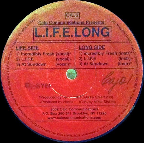 L.I.F.E. Long : Incredibly Fresh (12")