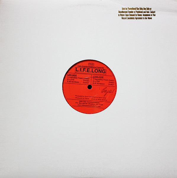 L.I.F.E. Long : Incredibly Fresh (12")