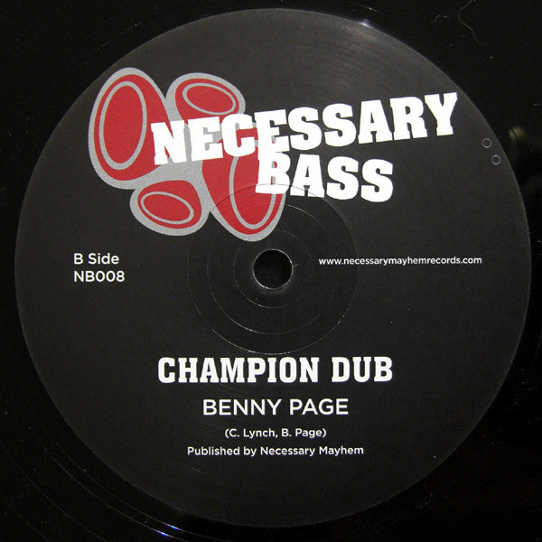 Curtis Lynch Jr Featuring Million Stylez & Mr Williamz : Champion (Benny Page Remix) / Champion Dub (Benny Page Remix) (12")