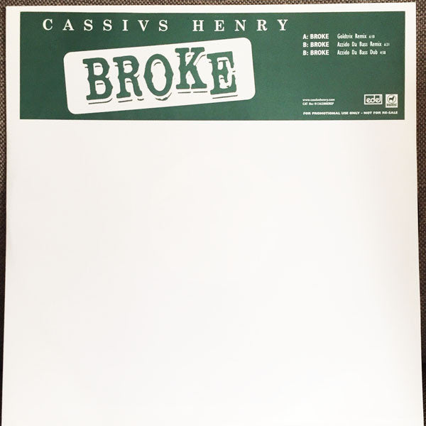 Cassius Henry : Broke (12", Promo)