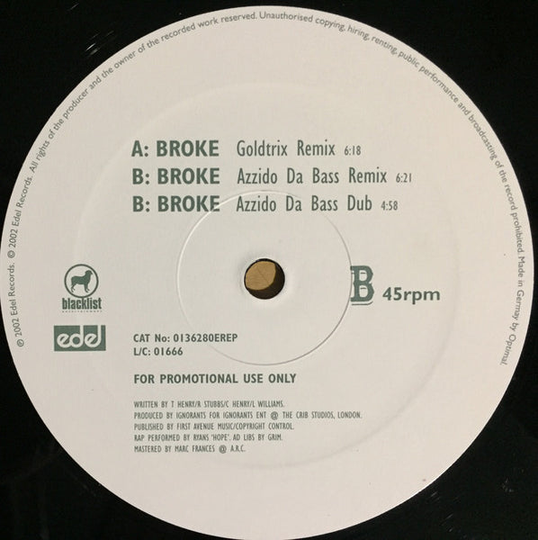 Cassius Henry : Broke (12", Promo)