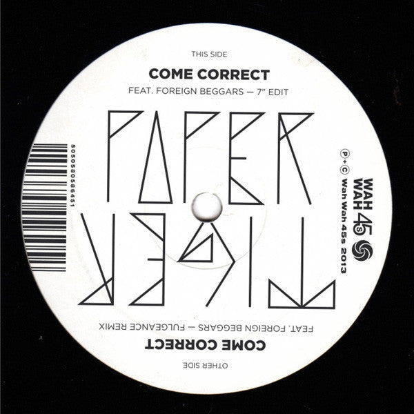 Paper Tiger (10) Featuring Foreign Beggars : Come Correct (7", Single)
