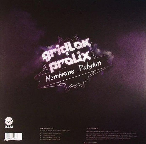Gridlok & Prolix : Membrane / Babylon (12")