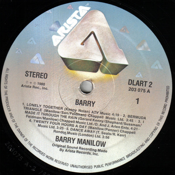 Barry Manilow : Barry (LP, Album, Ger)