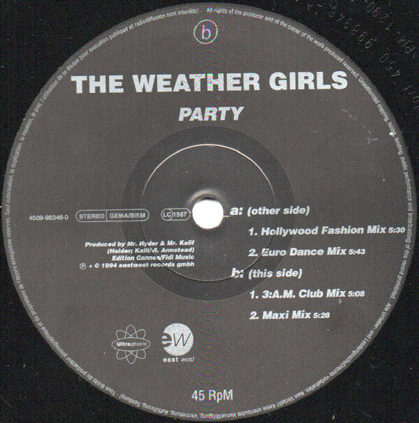 The Weather Girls : Party (12", Maxi, Promo)