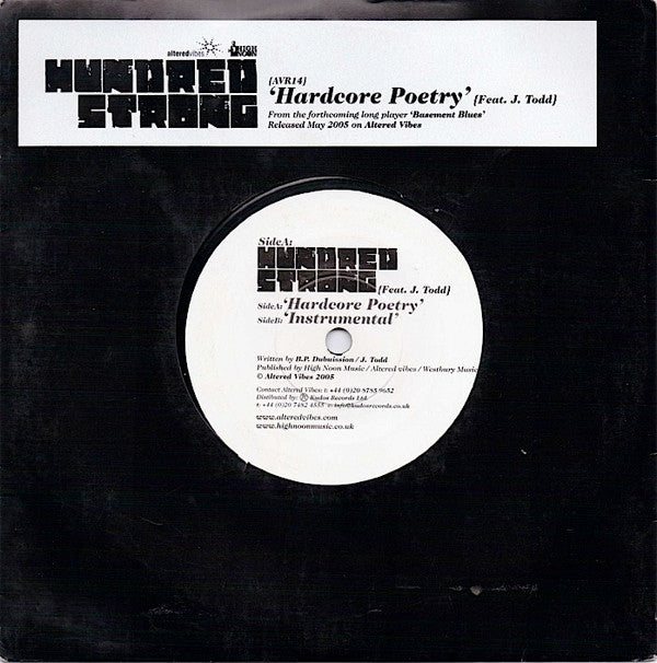 Hundred Strong : Hardcore Poetry (7", Single)