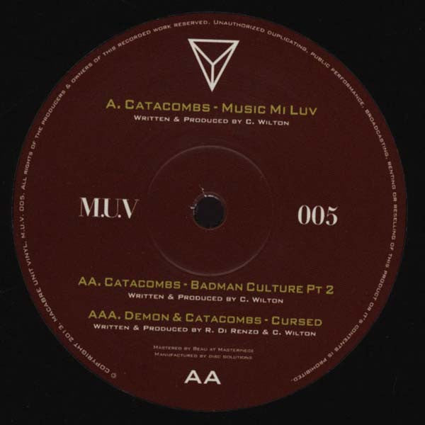 Catacombs (4) : Music Mi Luv / Badman Culture Pt 2 / Cursed (12")