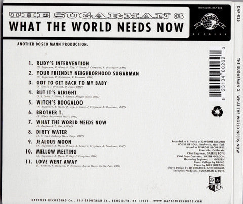 Sugarman 3 : What The World Needs Now (CD, Album, Mono)