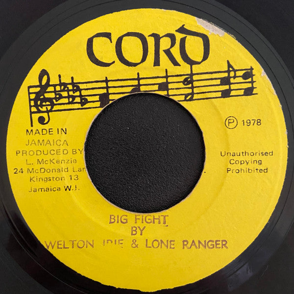 Welton Irie & Lone Ranger : Big Fight (7")