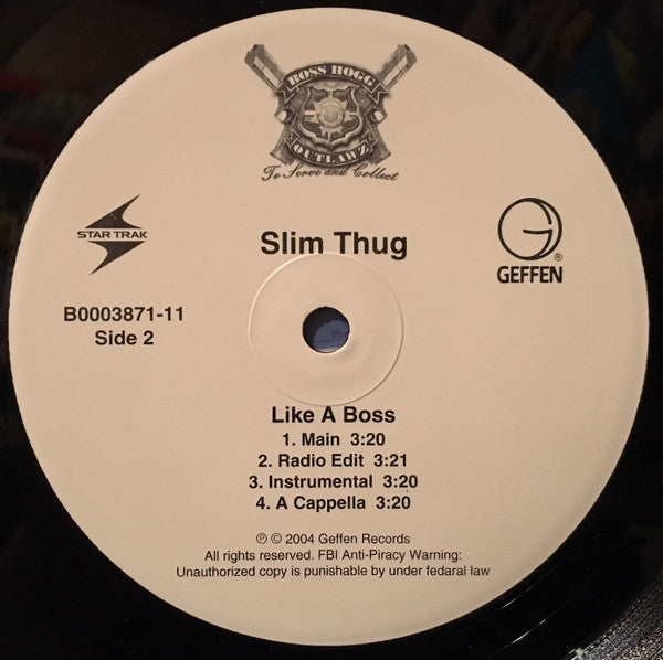 Slim Thug : Like A Boss (12")