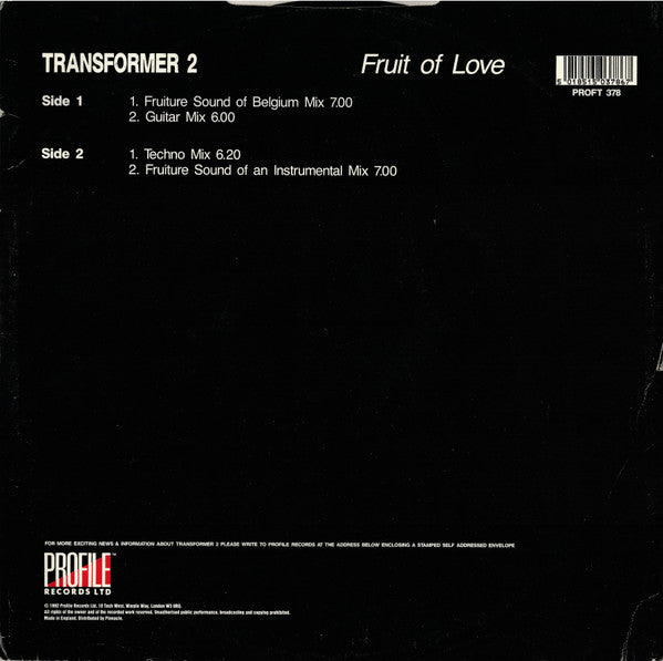 Transformer 2 : Fruit Of Love (12")