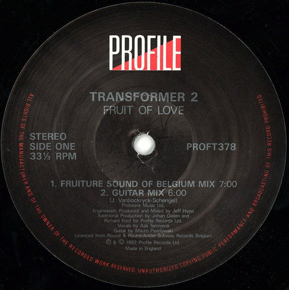 Transformer 2 : Fruit Of Love (12")