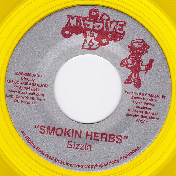 Sizzla / Choppa Chop : Smokin Herbs / Burn A Hypocrit (7", Yel)