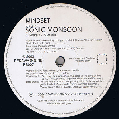 Mindset (2) : Sonic Monsoon (12", S/Sided, Promo)