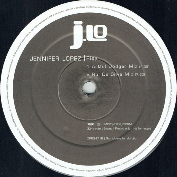Jennifer Lopez : Play (12", Promo)