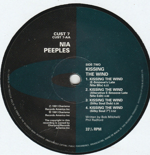Nia Peeples : Kissing The Wind (12", Single)