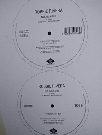 Robbie Rivera : Not Just A Dub (12")