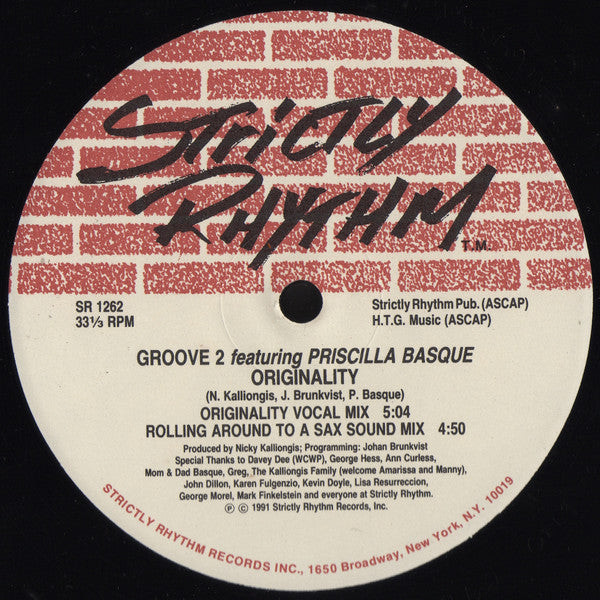Groove 2 Featuring Priscilla Basque : Originality / Attraction (12")