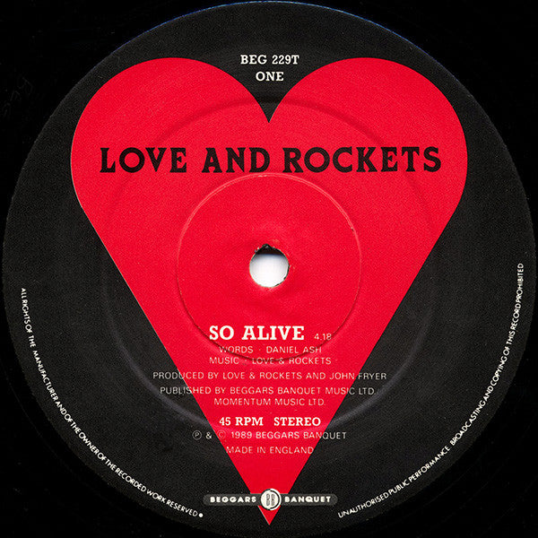 Love And Rockets : So Alive (12", Single)