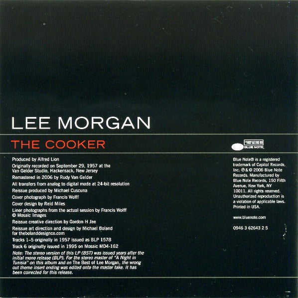 Lee Morgan : The Cooker (CD, Album, RE, RM)