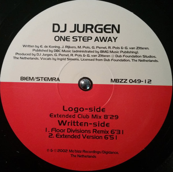 DJ Jurgen : One Step Away (12")