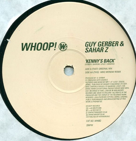Guy Gerber & Sahar Z : Kenny's Back (12")