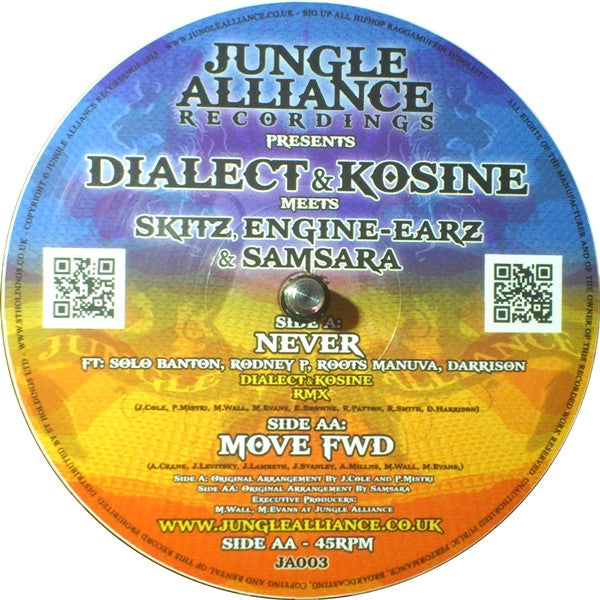 Kosine & Dialect Meets Skitz, Engine Earz & Samsara (12) : Never / Move Fwd (12")