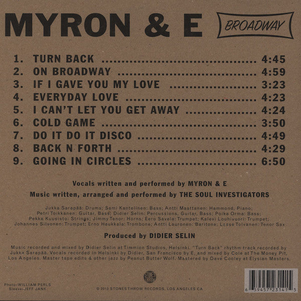 Myron And E With The Soul Investigators : Broadway (LP, Album)