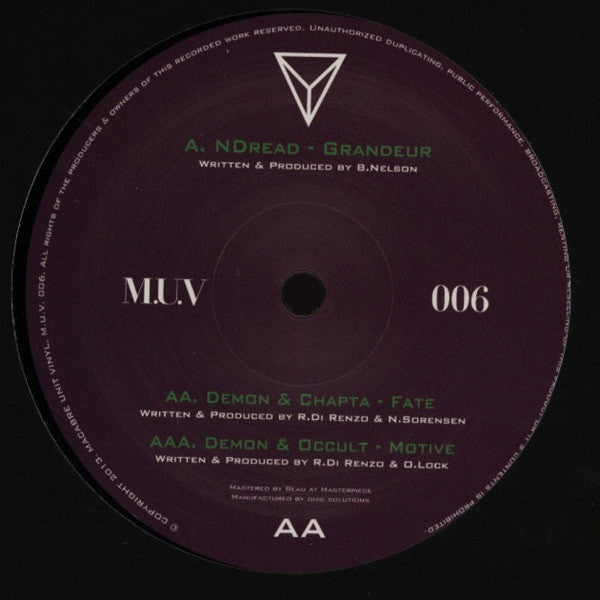 N Dread / R.Demon / Chapta / Occult (5) : Grandeur / Fate / Motive (12")