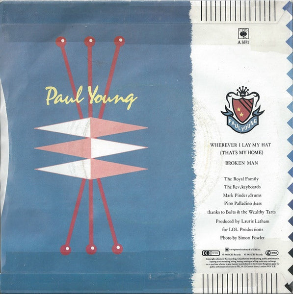Paul Young : Wherever I Lay My Hat (7", Single, Sun)