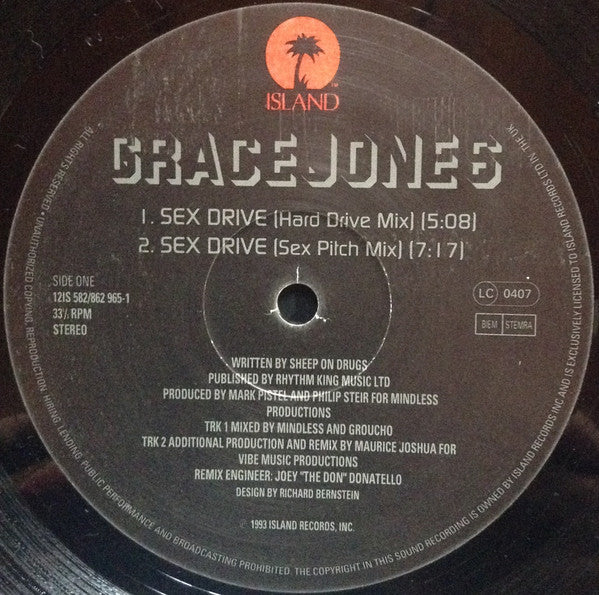 Grace Jones : Sex Drive (12", Maxi)