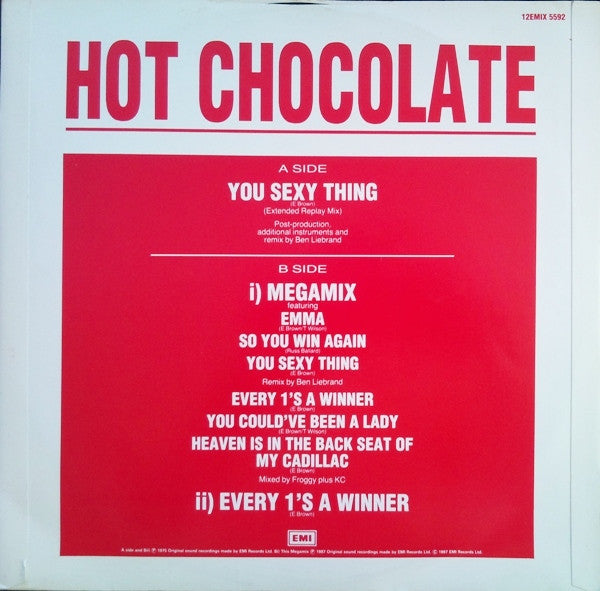 Hot Chocolate : You Sexy Thing (Extended Replay Mix) / Megamix (12")