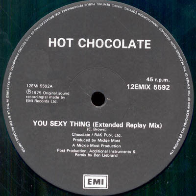 Hot Chocolate : You Sexy Thing (Extended Replay Mix) / Megamix (12")