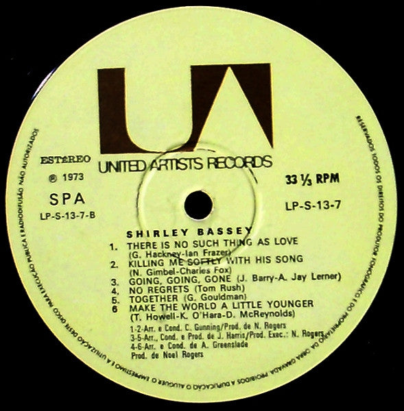 Shirley Bassey : Never Never Never (LP, Album, Gat)
