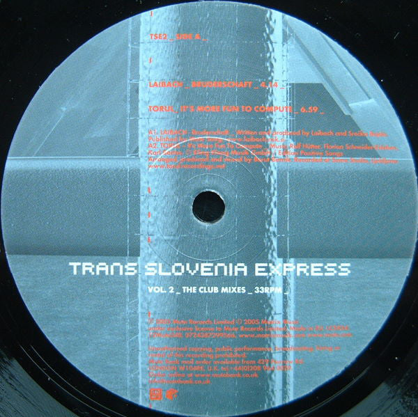 Various : Trans Slovenia Express - Volume 2 The Club Mixes (12")