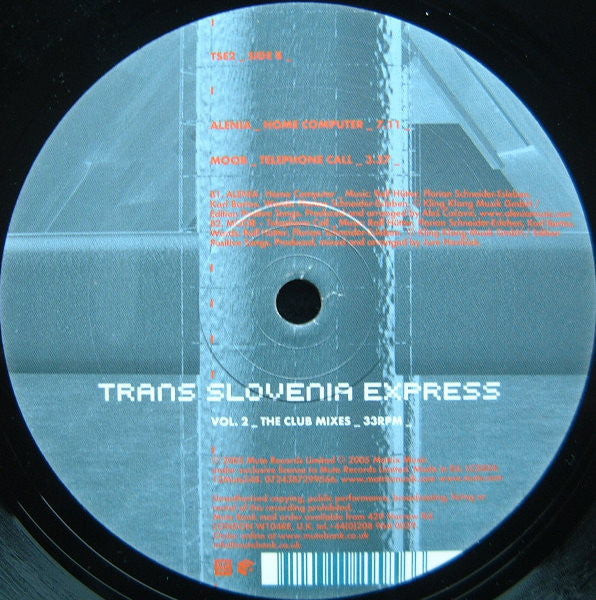 Various : Trans Slovenia Express - Volume 2 The Club Mixes (12")