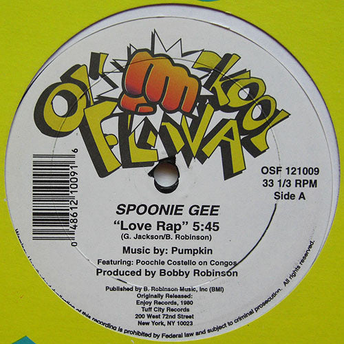 Spoonie Gee / Spoonie Gee & Treacherous Three : Love Rap / New Rap Language (12", RE)