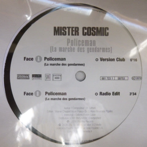 Mister Cosmic : Policeman (La Marche Des Gendarmes) (12")