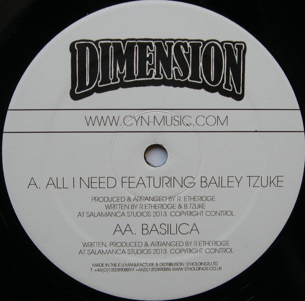 Dimension (12) : All I Need / Basilica (12")