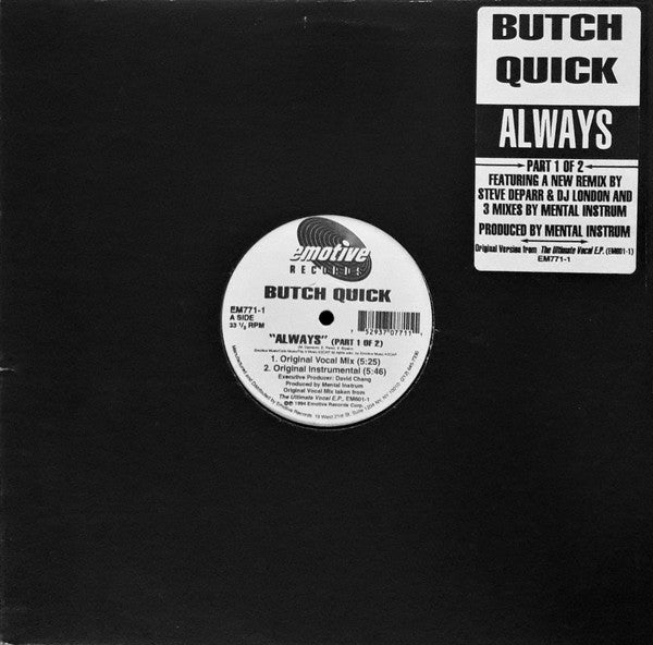 Butch Quick : Always (Part 1 Of 2) (12")