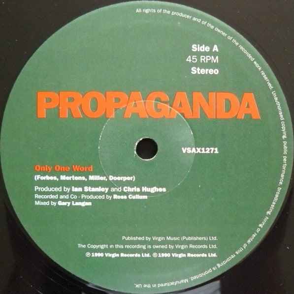 Propaganda : Only One Word (Box, Ltd + 10", Single)
