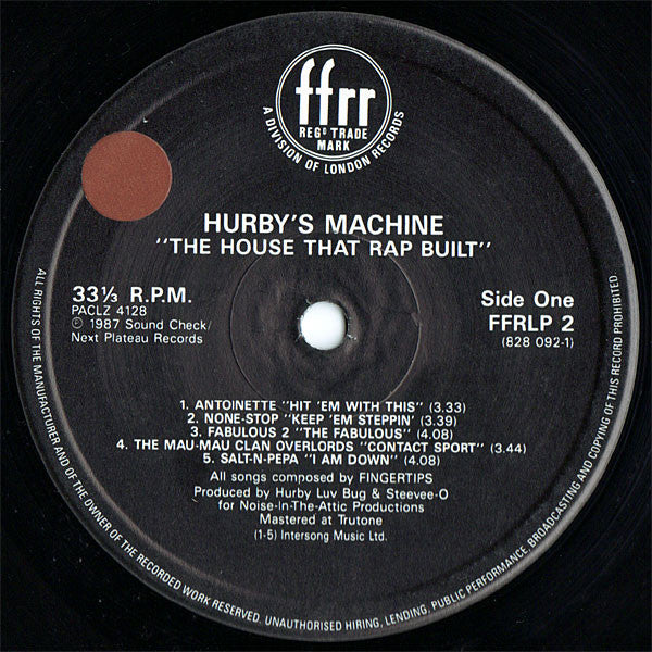 Hurby's Machine : The House That Rap Built (LP, Comp)
