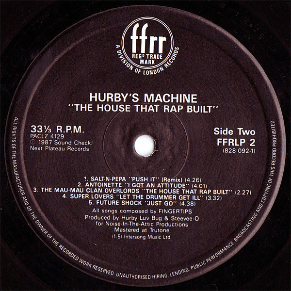Hurby's Machine : The House That Rap Built (LP, Comp)