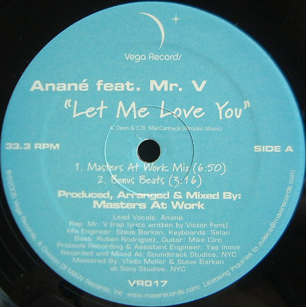 Anané Feat. Mr. V (4) : Let Me Love You (12")