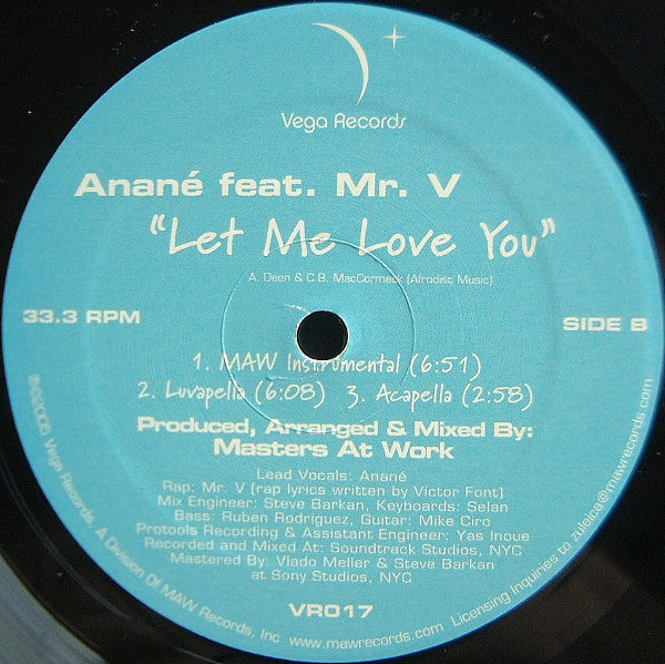 Anané Feat. Mr. V (4) : Let Me Love You (12")